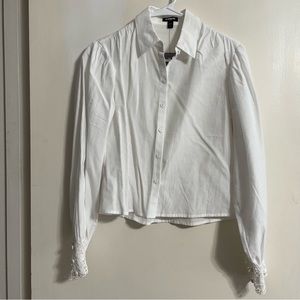 NWT Express Button Down Shirt with Floral Cuffs